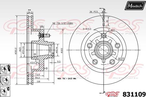 Maxtech 70200858 - Ремкомплект, гальмівний супорт autocars.com.ua