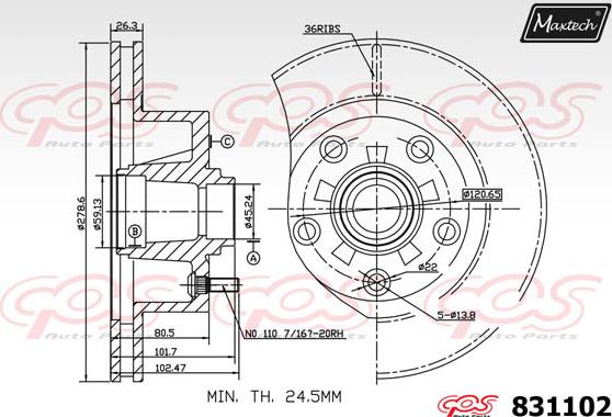 Maxtech 5273029 - Поворотний кулак, підвіска колеса autocars.com.ua