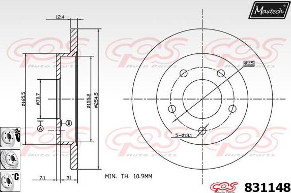 Maxtech 72966005 - Поршень, корпус скоби гальма autocars.com.ua