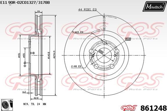 Maxtech 5451025 - Поворотний кулак, підвіска колеса autocars.com.ua