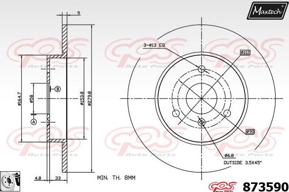 Maxtech 6211019 - Гальмівний супорт autocars.com.ua