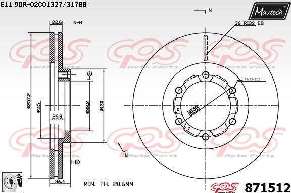 Maxtech 6228006 - Гальмівний супорт autocars.com.ua