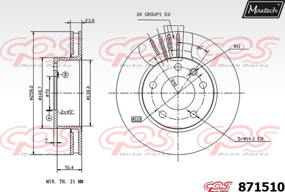 Maxtech 6228007 - Гальмівний супорт autocars.com.ua