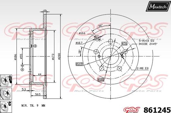 Maxtech 6252001 - Гальмівний супорт autocars.com.ua