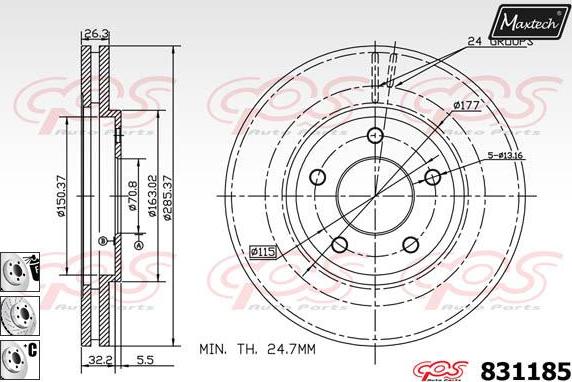 Maxtech 6252003 - Гальмівний супорт autocars.com.ua