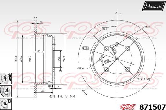 Maxtech 6253000 - Гальмівний супорт autocars.com.ua