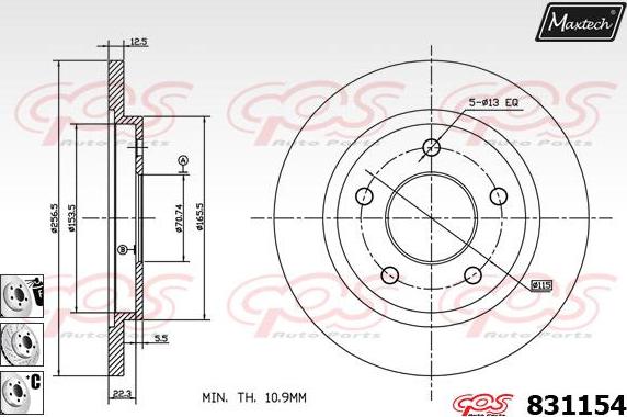 Maxtech 70180213 - Прокладка, поршень корпусу скоби тор autocars.com.ua