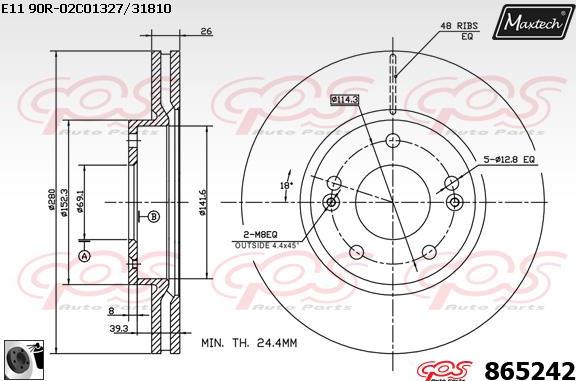 Maxtech 6261009 - Гальмівний супорт autocars.com.ua