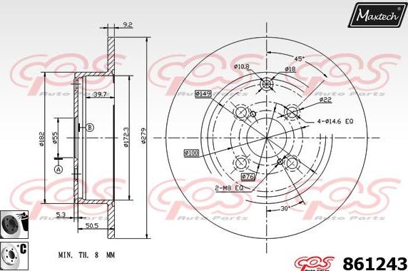 Maxtech 6262010 - Гальмівний супорт autocars.com.ua