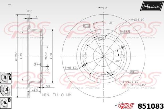 Maxtech 6262011 - Гальмівний супорт autocars.com.ua