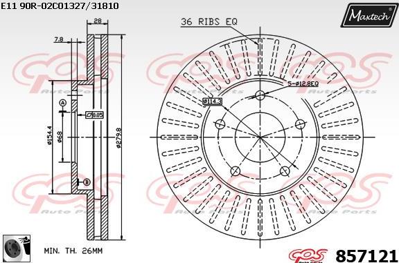 Maxtech 6265500 - Гальмівний супорт autocars.com.ua