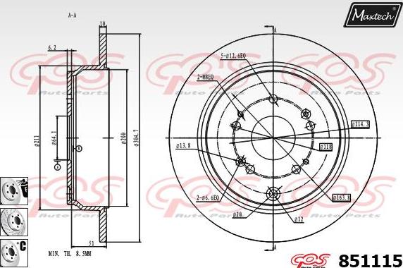 Maxtech 6265501 - Гальмівний супорт autocars.com.ua