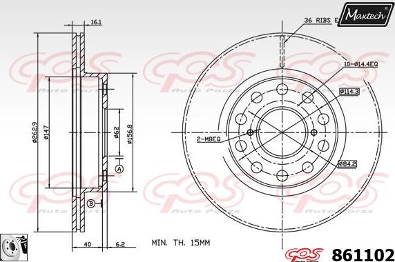 Maxtech 6271001 - Гальмівний супорт autocars.com.ua