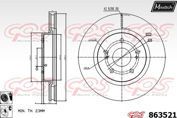 Maxtech 6276601 - Гальмівний супорт autocars.com.ua