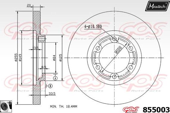 Maxtech 6284403 - Гальмівний супорт autocars.com.ua