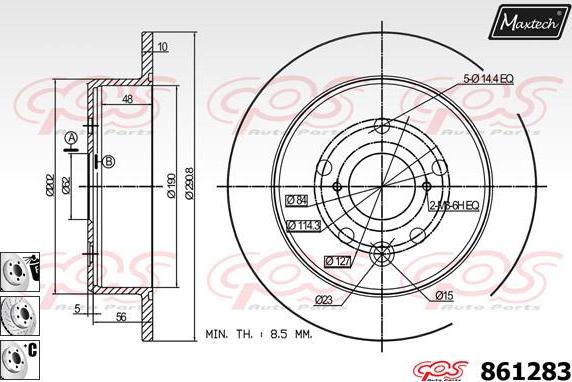 Maxtech 70160134 - Комплект направляючої гільзи autocars.com.ua