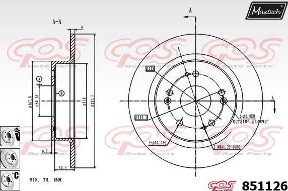 Maxtech 70160031 - Комплект направляючої гільзи autocars.com.ua