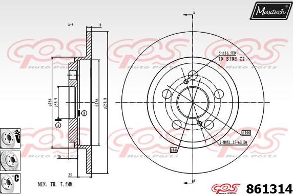 Maxtech 70160075 - Комплект направляючої гільзи autocars.com.ua