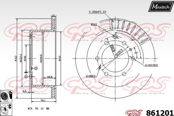 Maxtech 70160116 - Комплект направляючої гільзи autocars.com.ua