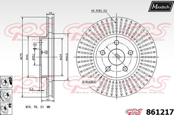 Maxtech 70200022 - Ремкомплект, гальмівний супорт autocars.com.ua