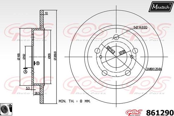 Maxtech 70160151 - Комплект направляючої гільзи autocars.com.ua