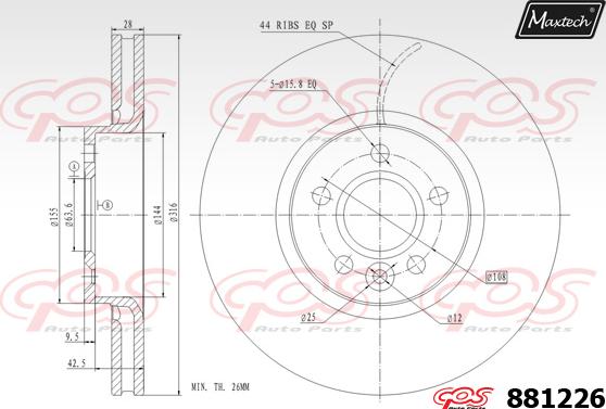 Maxtech 70160183 - Комплект направляючої гільзи autocars.com.ua