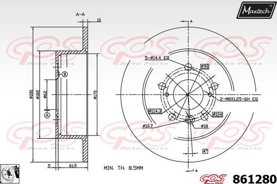 Maxtech 70180002 - Прокладка, поршень корпусу скоби тор autocars.com.ua