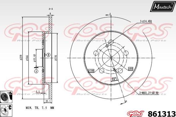 Maxtech 70180012 - Прокладка, поршень корпусу скоби тор autocars.com.ua