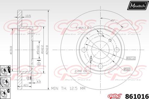 Maxtech 70180032 - Прокладка, поршень корпусу скоби тор autocars.com.ua