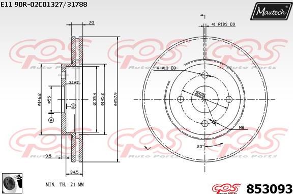 Maxtech 70180035 - Прокладка, поршень корпусу скоби тор autocars.com.ua