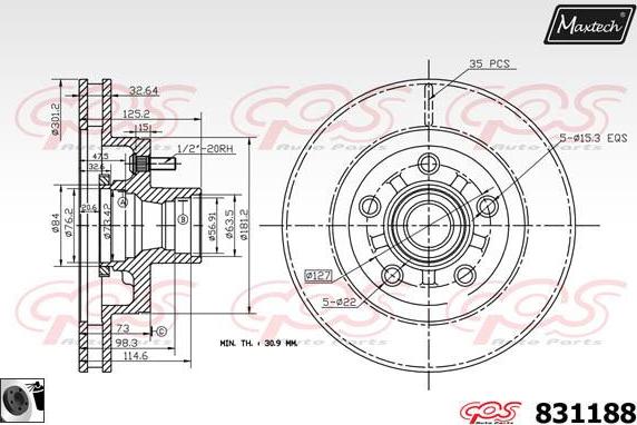 Maxtech 70180067 - Прокладка, поршень корпуса скобы тормоза autodnr.net