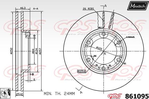 Maxtech 70180073 - Прокладка, поршень корпусу скоби тор autocars.com.ua