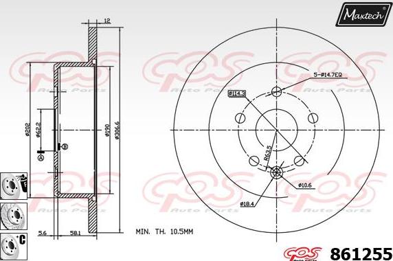 Maxtech 70180136 - Прокладка, поршень корпусу скоби тор autocars.com.ua