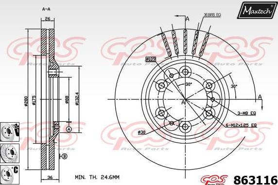 Maxtech 70180149 - Прокладка, поршень корпусу скоби тор autocars.com.ua