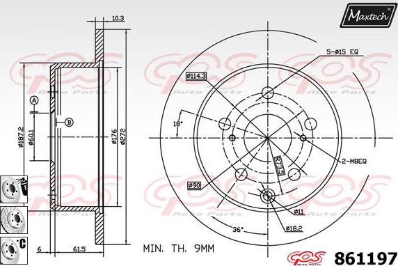 Maxtech 821353 - Гальмівний диск autocars.com.ua