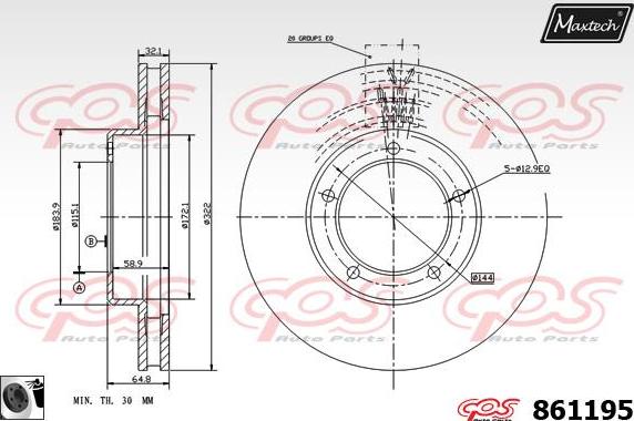 Maxtech 70180159 - Прокладка, поршень корпусу скоби тор autocars.com.ua