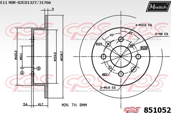 Maxtech 70180187 - Прокладка, поршень корпусу скоби тор autocars.com.ua