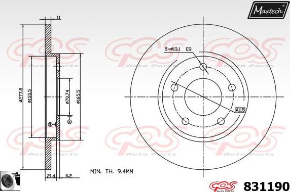 Maxtech 72940042 - Поршень, корпус скоби гальма autocars.com.ua