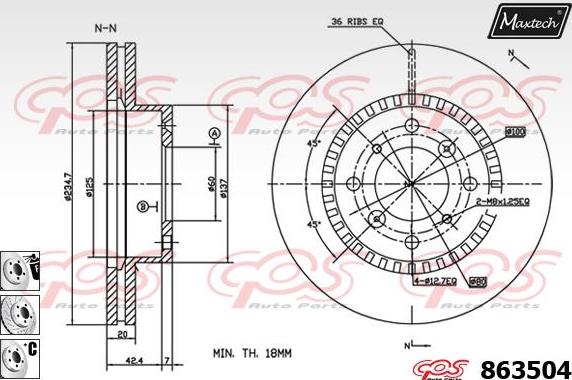 Maxtech 72960029 - Поршень, корпус скоби гальма autocars.com.ua