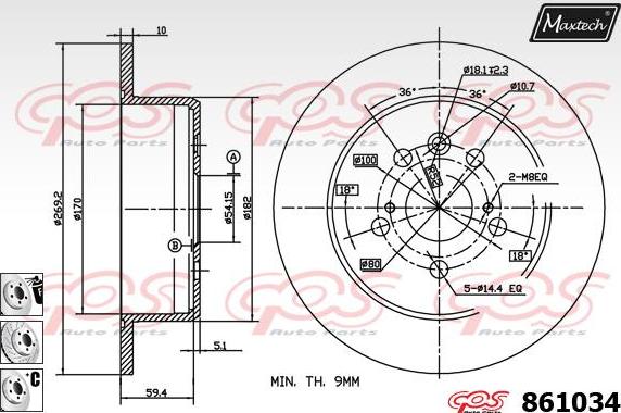 Maxtech 70180232 - Прокладка, поршень корпусу скоби тор autocars.com.ua