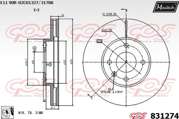 Maxtech 70180259 - Прокладка, поршень корпусу скоби тор autocars.com.ua