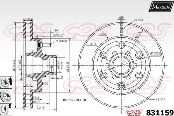 Maxtech 857161 - Тормозной диск autodnr.net