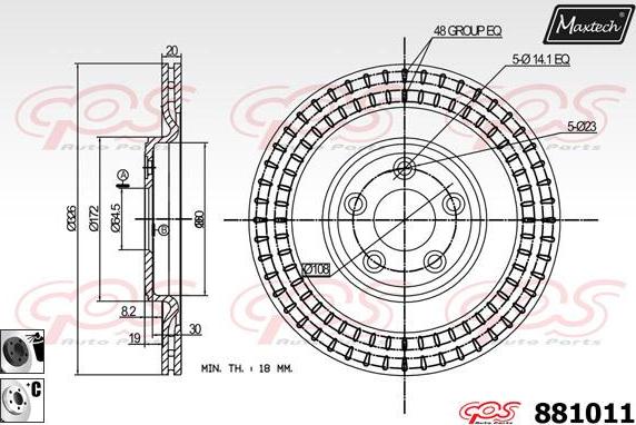 Maxtech 70180310 - Прокладка, поршень корпусу скоби тор autocars.com.ua