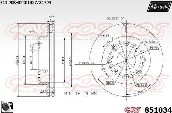 Maxtech 70180361 - Прокладка, поршень корпусу скоби тор autocars.com.ua