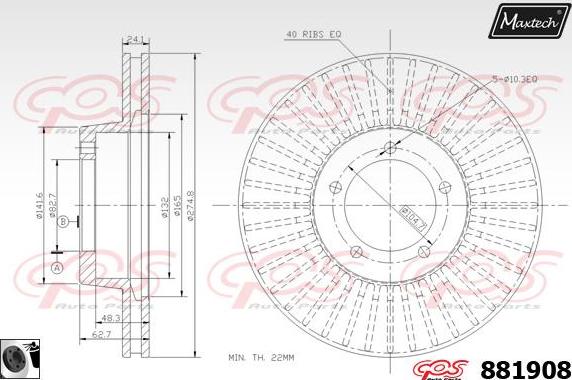 Maxtech 70180362 - Прокладка, поршень корпусу скоби тор autocars.com.ua