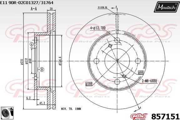 Maxtech 70180392 - Прокладка, поршень корпусу скоби тор autocars.com.ua