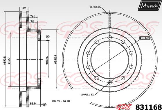 Maxtech 70180393 - Прокладка, поршень корпуса скобы тормоза autodnr.net