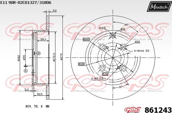 Maxtech 70180400 - Прокладка, поршень корпуса скобы тормоза autodnr.net