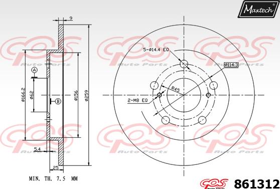 Maxtech 70180411 - Прокладка, поршень корпуса скобы тормоза autodnr.net