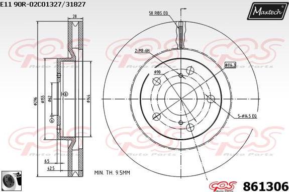 Maxtech 70180421 - Прокладка, поршень корпуса скобы тормоза autodnr.net